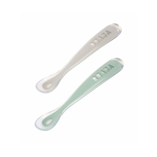 [812995016825] Lot de 2 cuillères 1er âge silicone avec boite de transport - Béaba 