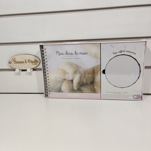 [P01107] Coffret naissance avec empreinte - main dans la main 