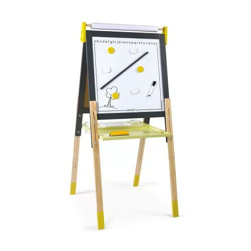[3700217396305] Tableau Réglable - Janod - Gris et Jaune (bois)