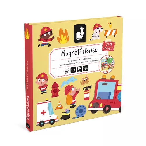 [3700217354534] Jeu éducatif - Janod - Magnéti'stories les Pompiers