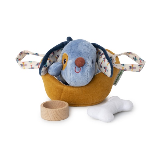 [5414834835472] Peluche sonore - Lilliputiens - Jules le chien et son panier 