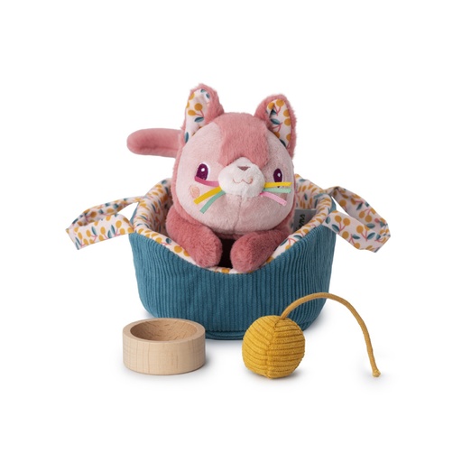 [5414834835465] Peluche sonore - Lilliputiens - Jeanne le chat et son panier 