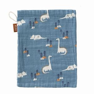 [8720874453413] Gants de toilette - Fresk - Coton bio Dino