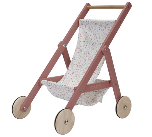 [8713291770645] Poussette en bois pour poupée - Little Dutch - Flowers & Butterflies 