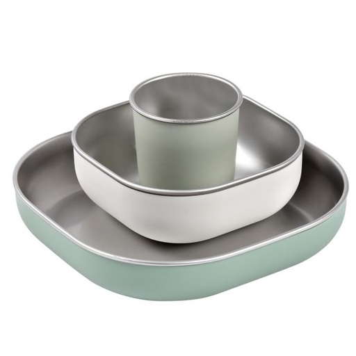 [3384349135836] Coffret repas inox - Beaba - sage green 