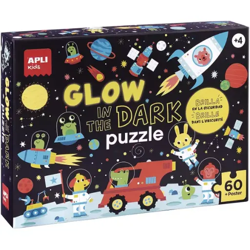 [8410782188131] Puzzle - Apli - Les animaux dans l'espace