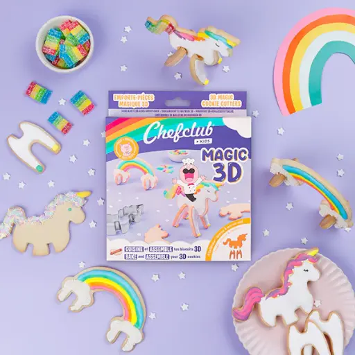 [3760312841438] Emporte-pièces - Chef club kids - Licorne & Arc-en-Ciel 3D