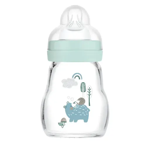 [9001616819384] Biberon - MAM - Feel good en verre 170 ml, 0+ mois bleu