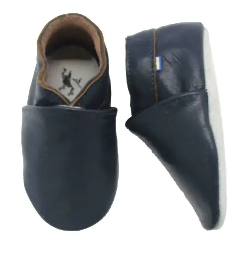 [5430004107606] Chaussons en cuir - Stabifoot  - Babysoft Marine 0/3 mois 