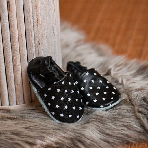 [0000030017009] Chaussons en cuir - Stabifoot  - Babysoft Noir 3005 0/3 mois 