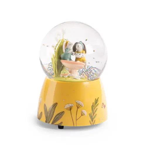 [3575676781760] Boule à neige musicale - Moulin Roty - Trois petits lapins 