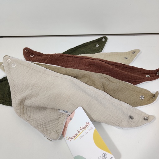 [P01225] Lot de 5 bavoirs bandanas - Lulu Moon 
