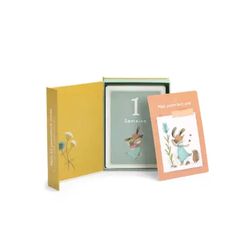 [3575676786000] Cartes Mes 12 premiers mois - Moulin Roty - Trois petits lapins (30 cartes)