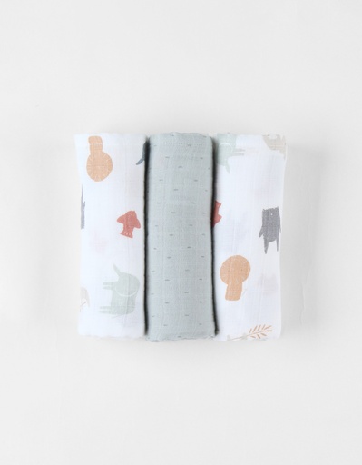 [5414220200396] Set de 3 langes tetras - noukie's - jungle 