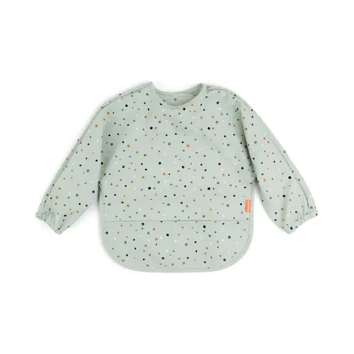 [5712643029731] Bavoir à manches - done by deer  - Happy dots - Vert