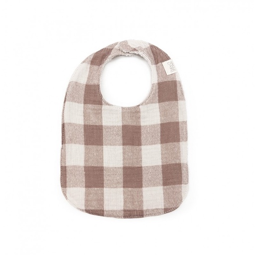 [9505299668814] Bavoir - Babyshower - Vichy Caramel 