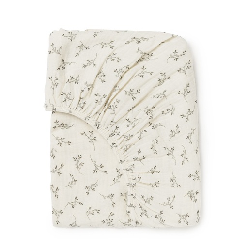 [7427252669480] Drap housse lit - Babyshower - Olive bloom 