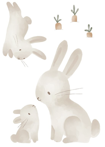 [8711444621714] Autocollants muraux - Little dutch - Bébé bunny 