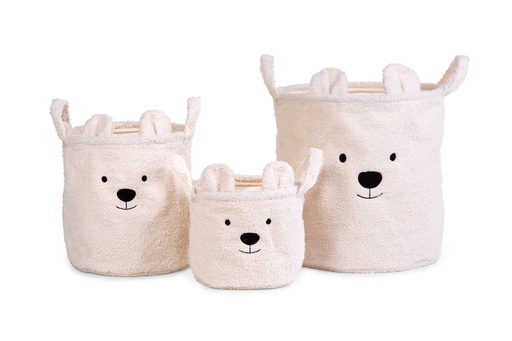 [5420007163105] Paniers de rangement - Childhome - Set de 3 Ecru