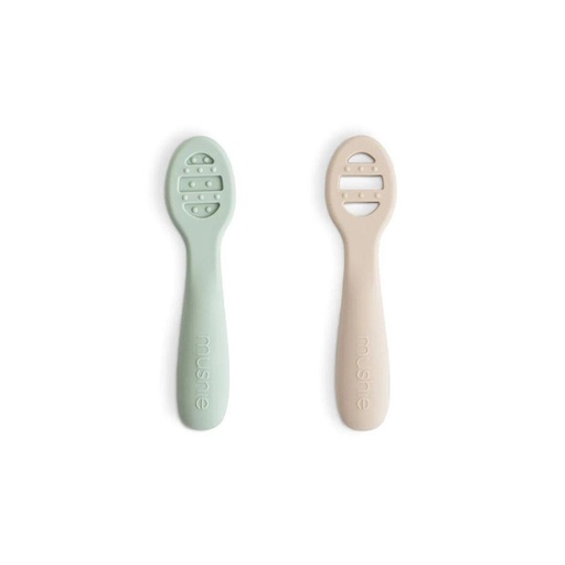 [840355801118] Set cuillères d'apprentissage - Mushie - Blue / Sand