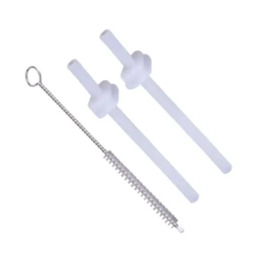 [5060307073461] Lot de 2 pailles en silicone + 1 brosse - Tum Tum 