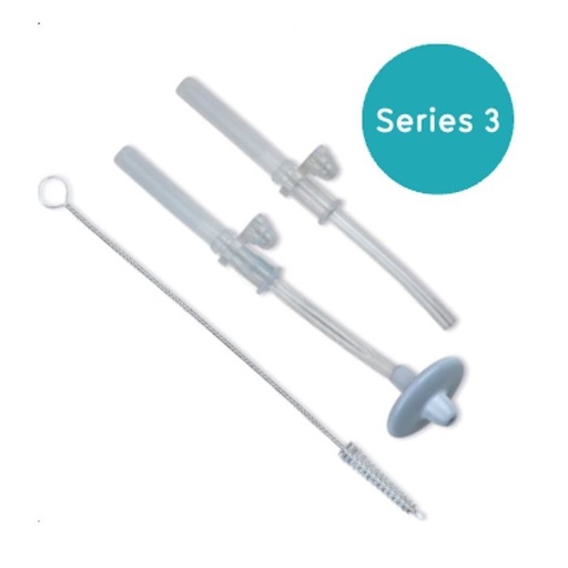 [5060307073652]  Lot de 2 pailles en silicone dont 1 leste + 1 brosse V3 - Tum Tum  