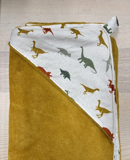 [FC009] Cape de bain - Fleur de coton - Dino 90x90  