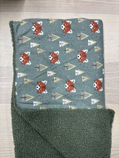[FC012] Couverture- Fleur de coton - Renard 1mx1m 