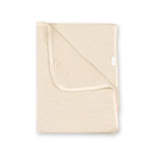 [5420010709857] Couverture - Bemini - 75x100cm Cream pady quilted jersey  tog 1.5 