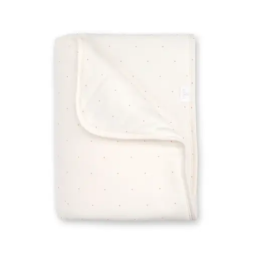 [5420010713618] Couverture - Bemini -  75x100cm small dot print ecru  pady jersey + jersey tog 3 