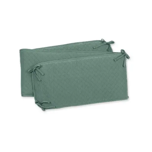 [5420010711850] Tour de parc et lit - Bemini - 30x180cm Green pady quilted jersey 