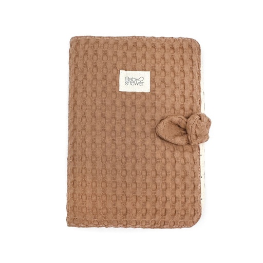 [9504691313582] Protège carnet de santé - Babyshower -  Knot gofre cinnamon 
