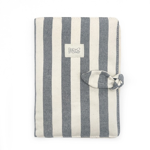 [9509337964524] Protège carnet de santé - Babyshower -  Knot navy jean