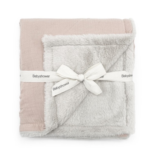 [7427251559812] Couverture polaire - Babyshower -  Large nude powder