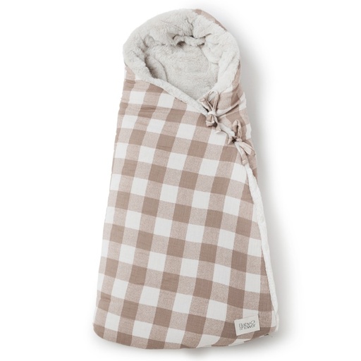 [9506882914295] Nid d'ange polair - Babyshower - Vichy caramel