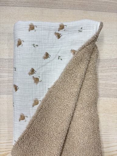 [FC020] Couverture - Fleur de coton - Poussins 1mx1m  