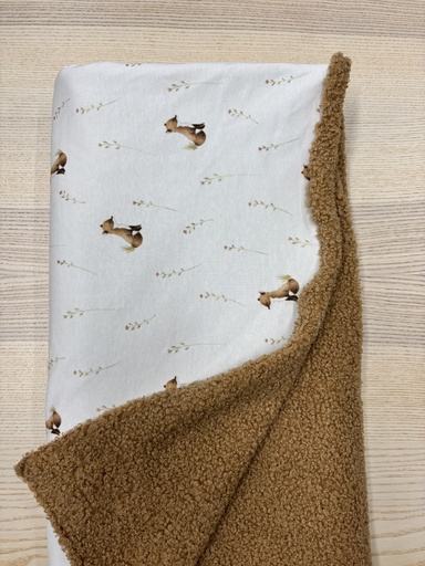 [FC021] Couverture - Fleur de coton - Renard 1mx1m 