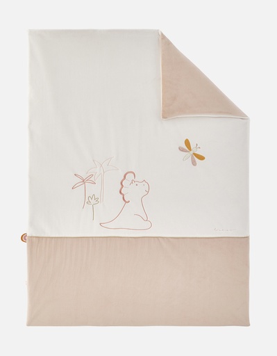 [5414220137289] Couverture - noukie's - 75 x 100 cm Popsie, Gigi & Louli en Veloudoux, écru/rose poudré