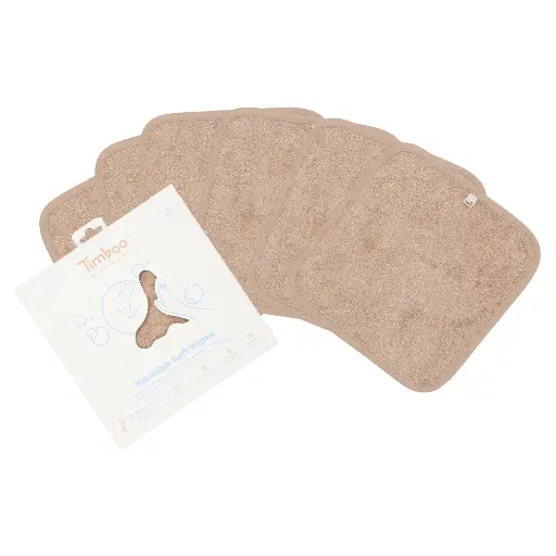 [5414546081716] Lingettes réutilisables (6 lingettes) - Timboo - Savannah sand