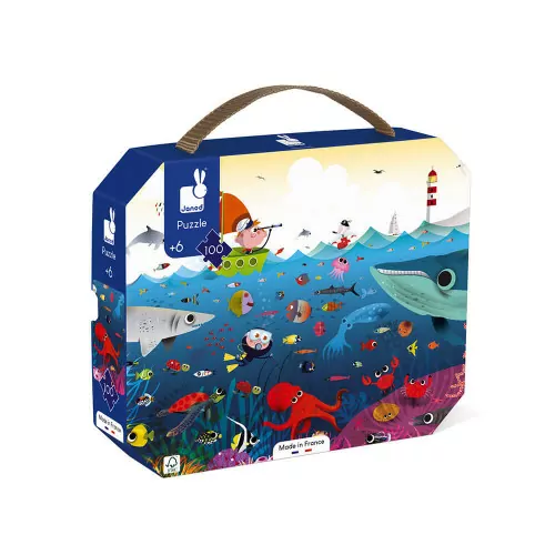 [3700217326173] Puzzle - Janod - Le Monde Sous-Marin 100 pièces