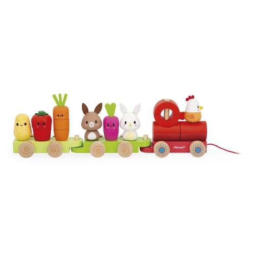 [3700217333140]  Train à Tirer - Janod - Ferme