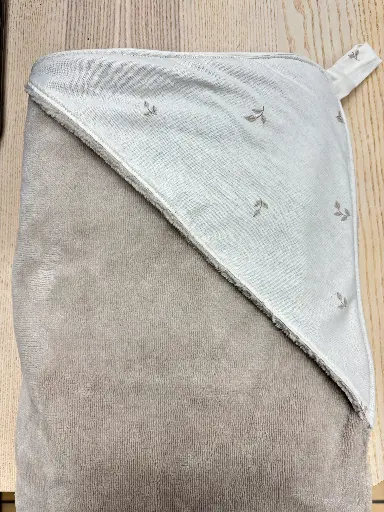 [FC027] Cape de bain - Fleur de coton - Feuillages 90x90