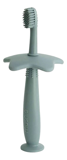 [810052465357] Brosse à dent flower - Mushie - Cambridge blue 