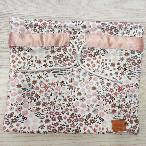[ST005] Col mi-saison avec prénom - Stela -  Fleuris rose, brun  (2/10 ans)   