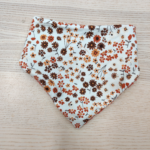 [ST028] Bandana mi-saison  - Stela -  Fleuris brun orangé