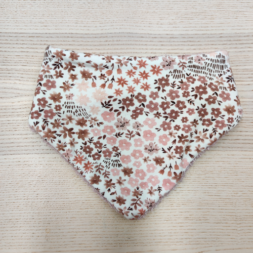 [ST029] Bandana mi-saison - Stela -  Fleuris brun, rose 
