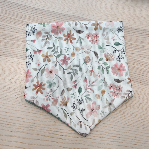 [ST050] Bandana XL mi-saison - Stela - Fleuris Turquoise 