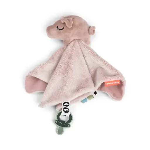 [5712643057024] Doudou plat attache-sucette - done by deer - Pigee rose