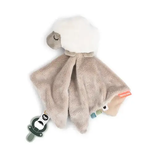 [5712643057208] Doudou plat attache-sucette - done by deer - Sheepy sable