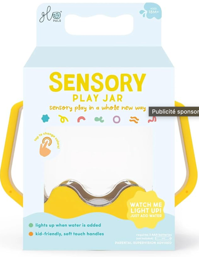 [850016823687] Bocal de jeu sensoriel - Glo Pals - Jaune